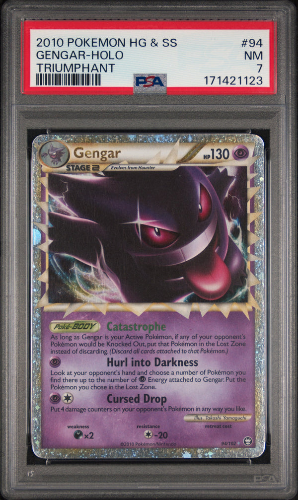 Carta Pokémon Gengar · HS—Triumphant #94/102 (PSA 7) — pieza única en Moon's Collectibles México