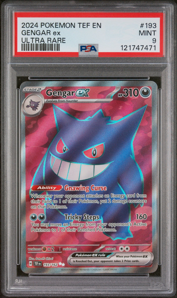 Carta Pokémon Gengar ex · Temporal Forces #193/162 (PSA 9) — pieza única en Moon's Collectibles México