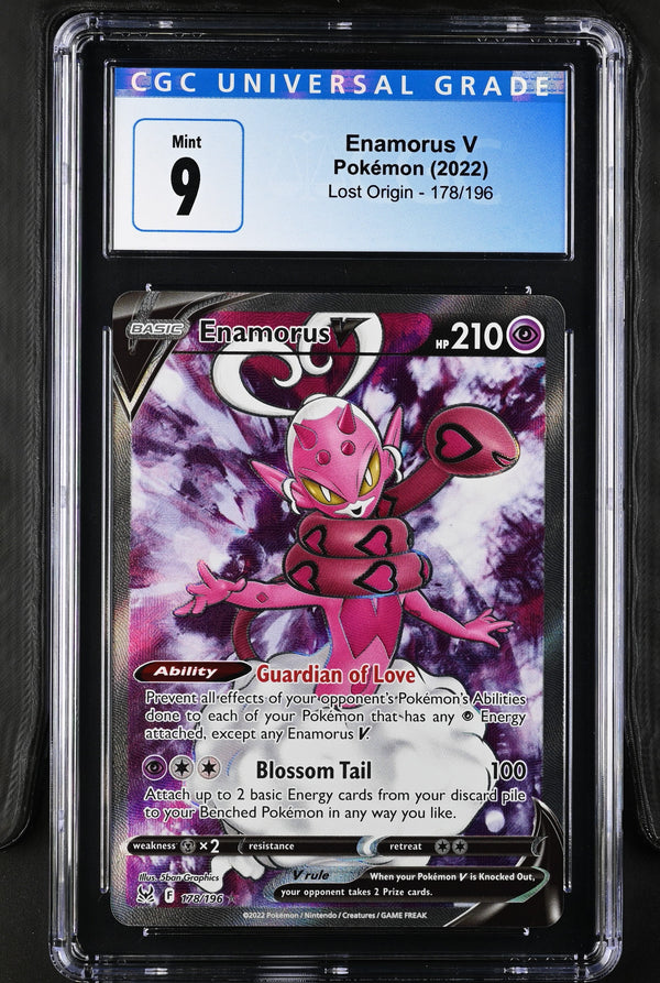 Carta Pokémon Enamorus V · Lost Origin #178/196 (CGC 9) — pieza única en Moon's Collectibles México