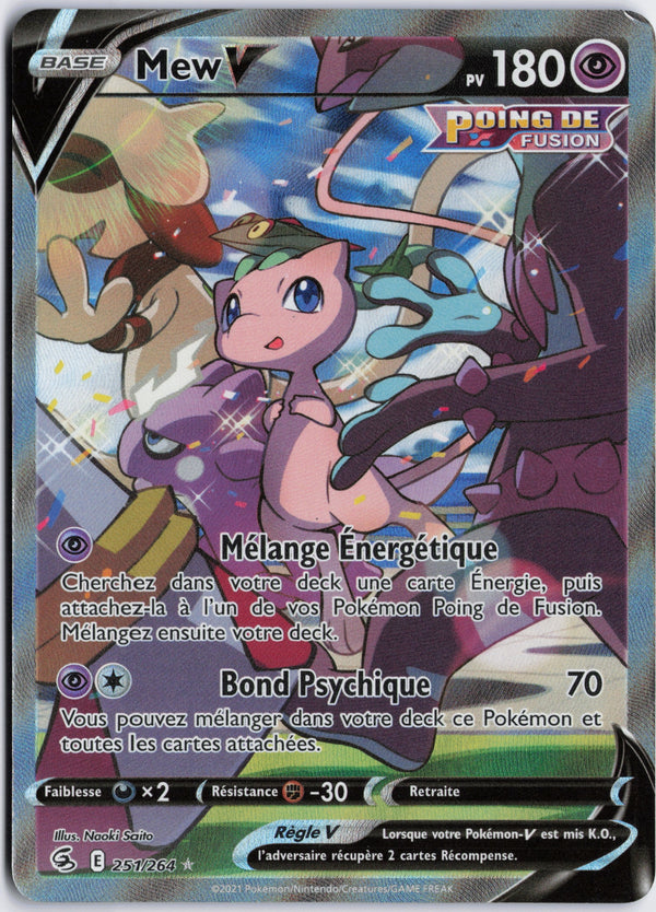 Carta Pokémon Mew V Francés · Fusion Strike #251/264 (NM) — pieza única en Moon's Collectibles México