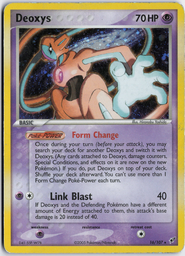 Carta Pokémon Deoxys · Deoxys #16/107 (MP) — pieza única en Moon's Collectibles México