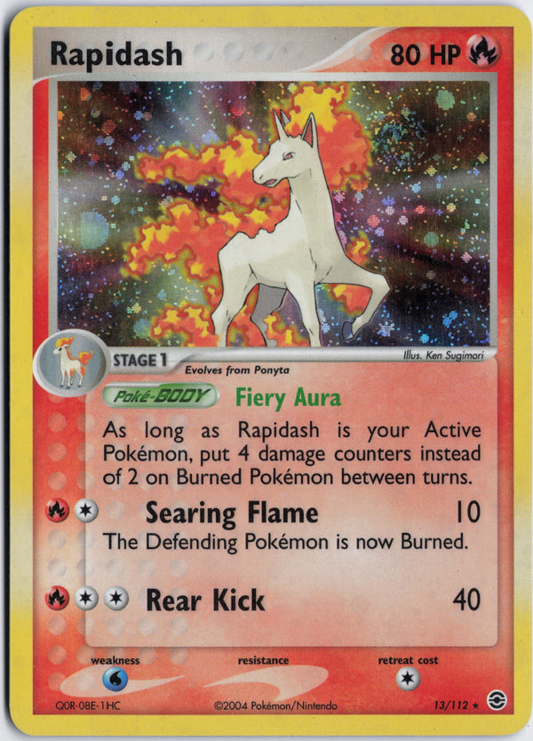 Carta Pokémon Rapidash · FireRed & LeafGreen #13/112 (NM) — pieza única en Moon's Collectibles México