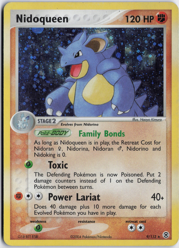 Carta Pokémon Nidoqueen · FireRed & LeafGreen #9/112 (LP) — pieza única en Moon's Collectibles México