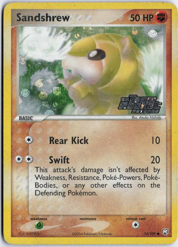 Carta Pokémon Sandshrew · Team Rocket Returns #74/109 (LP) — pieza única en Moon's Collectibles México