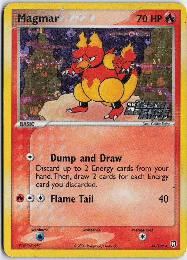 Carta Pokémon Magmar · Team Rocket Returns #44/109 (MP) — pieza única en Moon's Collectibles México