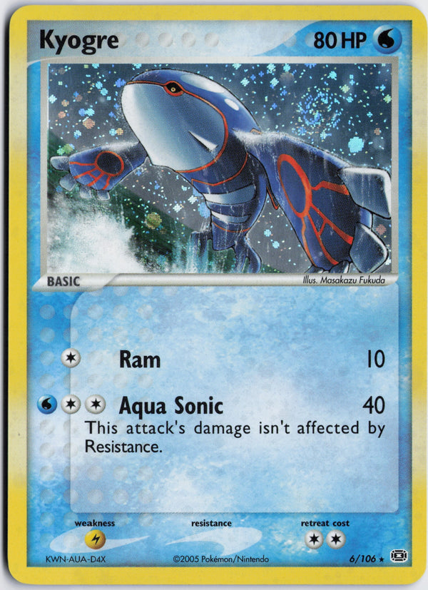Carta Pokémon Kyogre · Emerald #6/106 (NM) — pieza única en Moon's Collectibles México