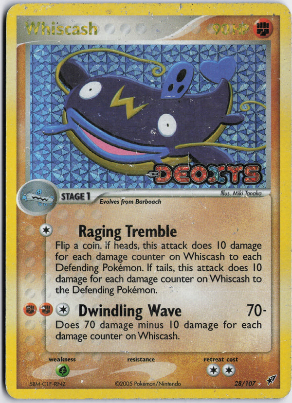 Carta Pokémon Whiscash · Deoxys #28/107 (LP) — pieza única en Moon's Collectibles México