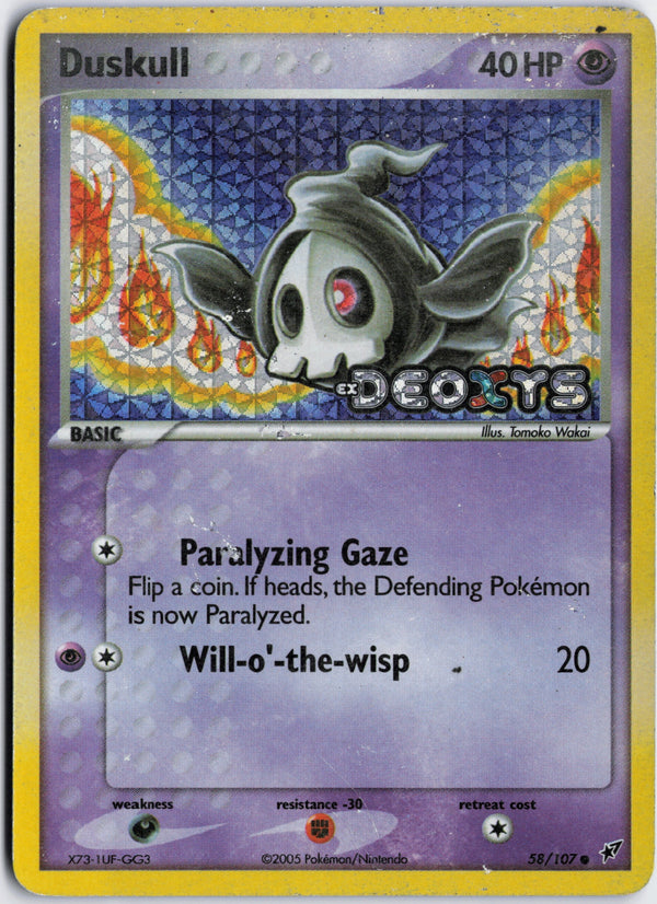 Carta Pokémon Duskull · Deoxys #58/107 (HP) — pieza única en Moon's Collectibles México