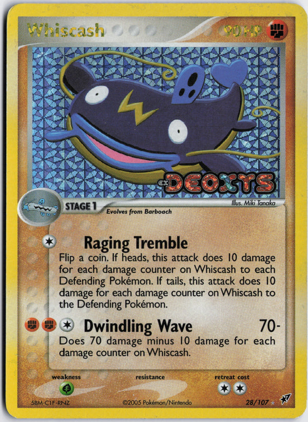 Carta Pokémon Whiscash · Deoxys #28/107 (NM) — pieza única en Moon's Collectibles México