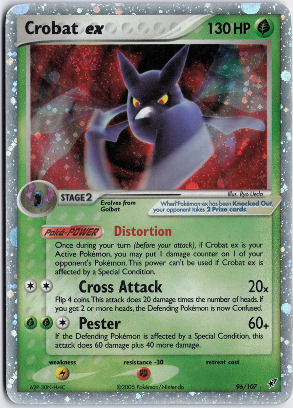 Carta Pokémon Crobat ex · Deoxys #96/107 (LP) — pieza única en Moon's Collectibles México