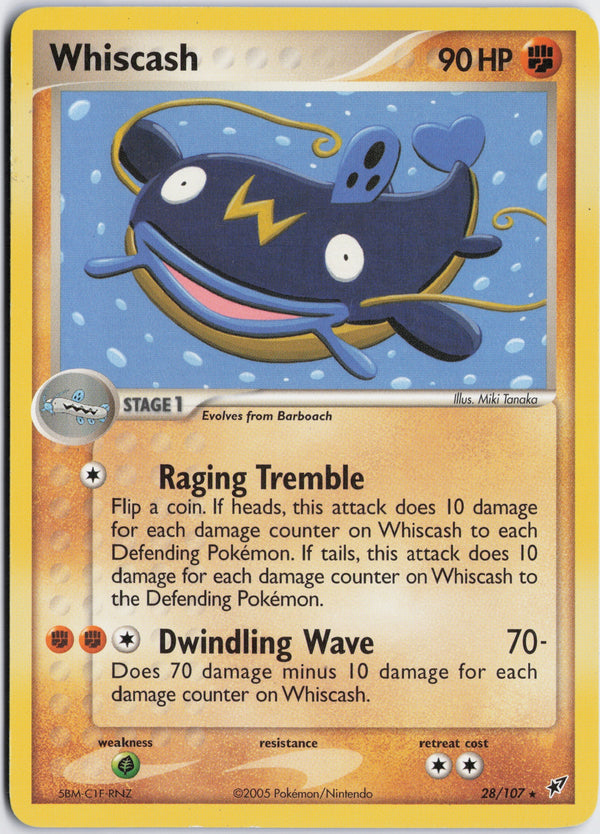 Carta Pokémon Whiscash · Deoxys #28/107 (NM) — pieza única en Moon's Collectibles México