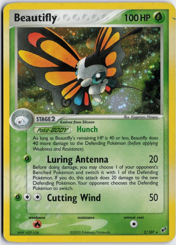 Carta Pokémon Beautifly · Deoxys #2/107 (MP) — pieza única en Moon's Collectibles México