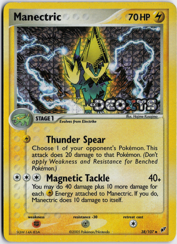 Carta Pokémon Manectric · Deoxys #38/107 (NM) — pieza única en Moon's Collectibles México