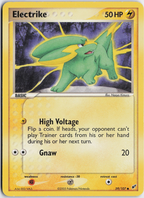 Carta Pokémon Electrike · Deoxys #59/107 (NM) — pieza única en Moon's Collectibles México