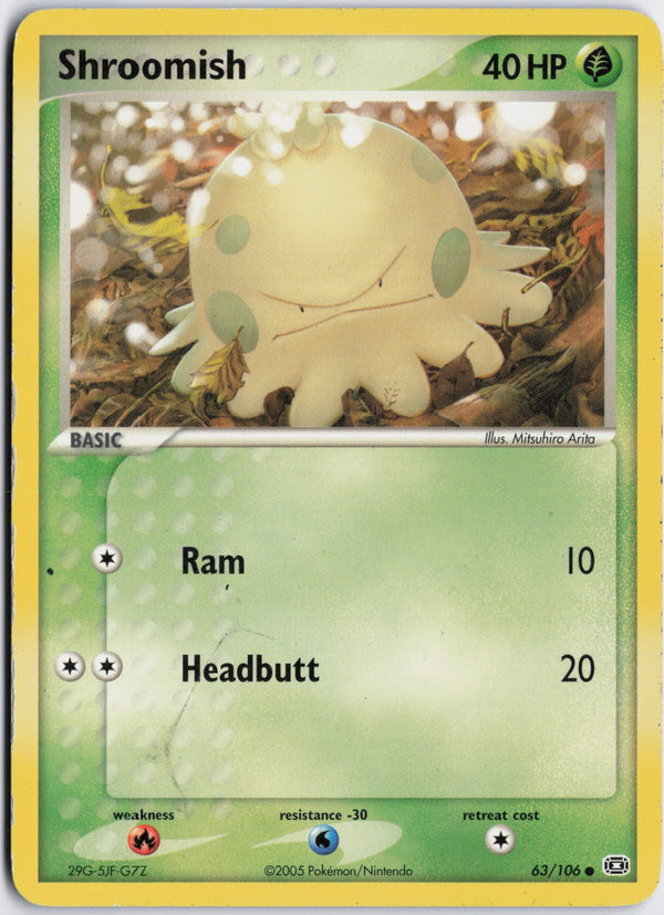 Carta Pokémon Shroomish · Emerald #63/106 (NM) — pieza única en Moon's Collectibles México