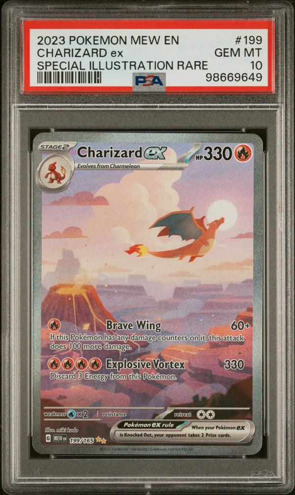 Carta Pokémon Charizard ex · 151 #199/165 (PSA 10) — pieza única en Moon's Collectibles México