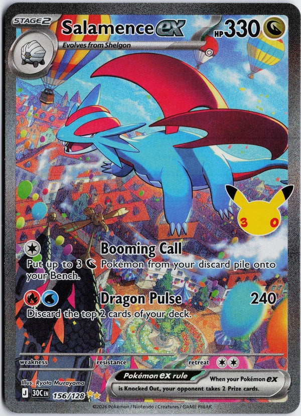 Carta Pokémon Salamence ex · 30th Celebration #156/128 (NM) — pieza única en Moon's Collectibles México