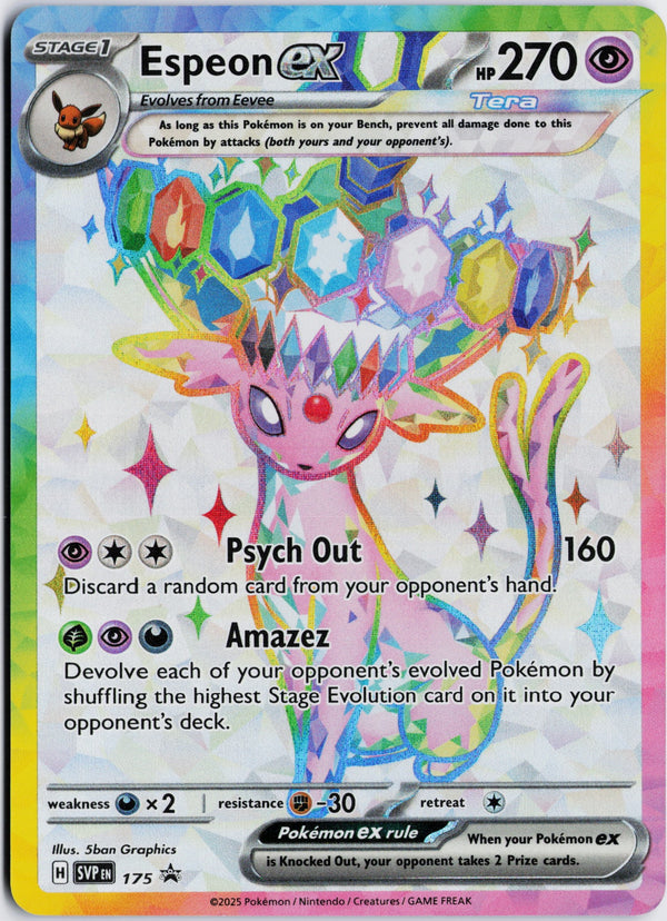 Carta Pokémon Espeon ex · Scarlet & Violet Black Star Promos #175 (NM) — pieza única en Moon's Collectibles México