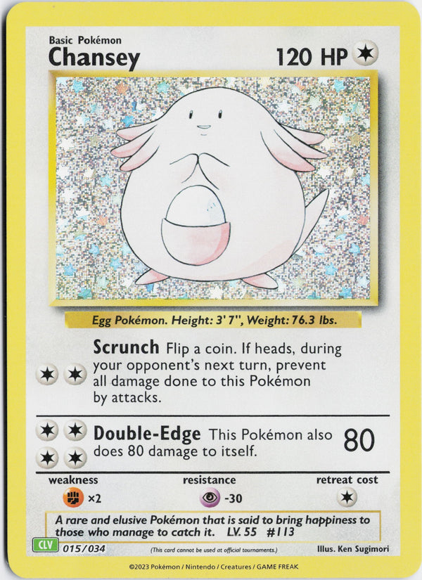 Carta Pokémon Chansey · Pokémon TCG Classic - Venusaur #015/034 (NM) — pieza única en Moon's Collectibles México