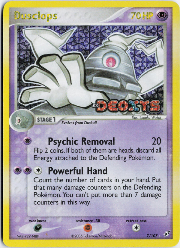 Carta Pokémon Dusclops · Deoxys #7/107 (NM) — pieza única en Moon's Collectibles México