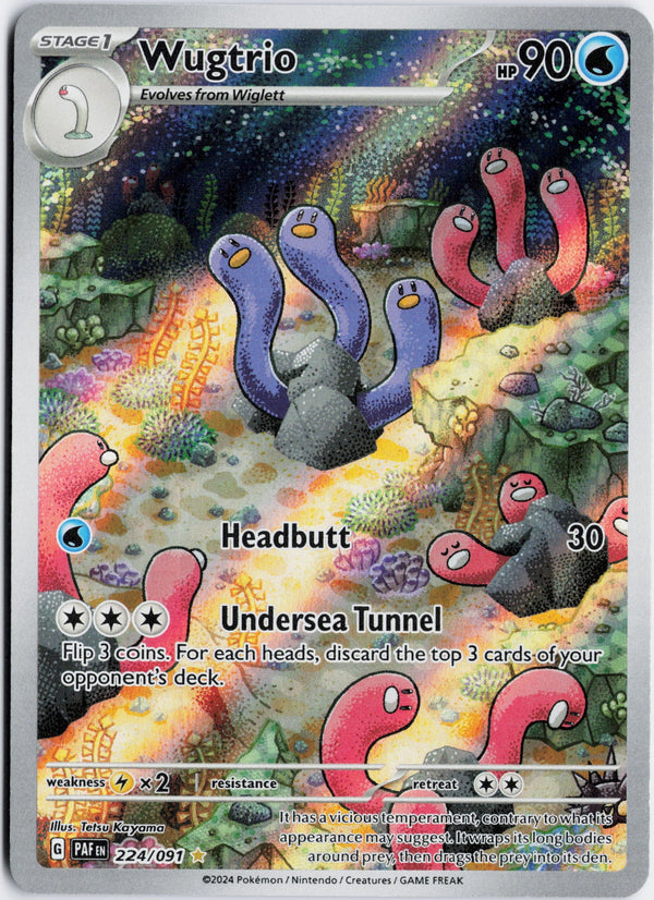 Carta Pokémon Wugtrio · Paldean Fates #224/091 (NM) — pieza única en Moon's Collectibles México