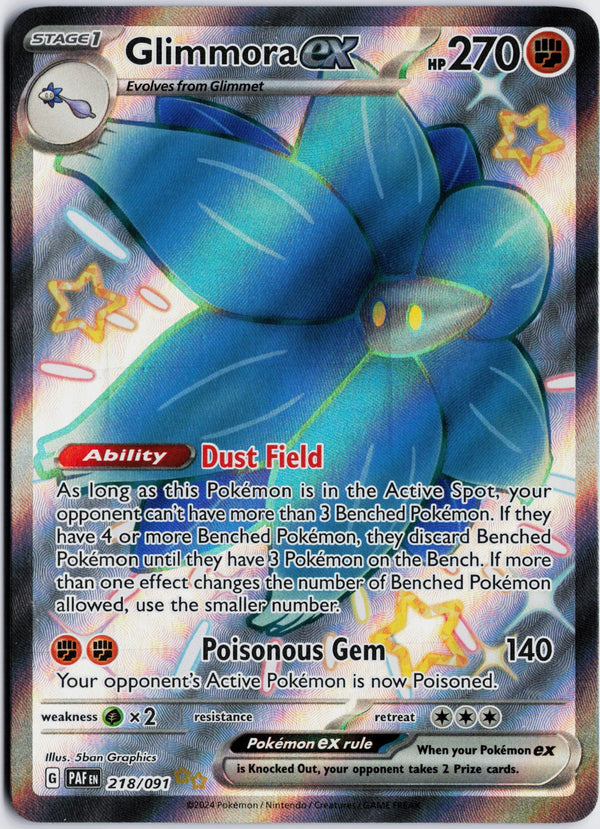 Carta Pokémon Glimmora ex · Paldean Fates #218/091 (NM) — pieza única en Moon's Collectibles México