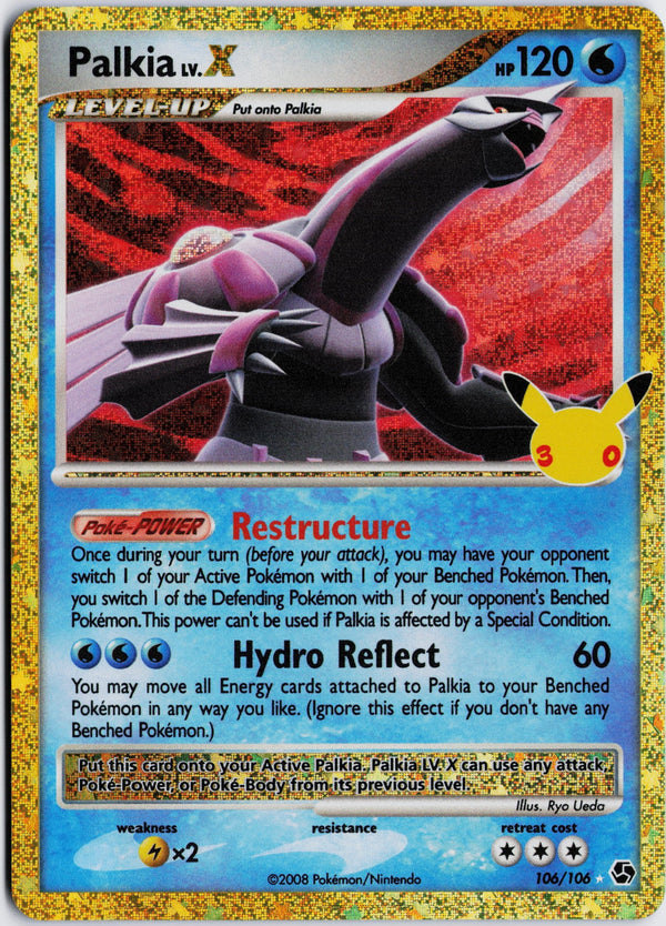 Carta Pokémon Palkia LV.X · 30th Celebration: Classic Collection #106/106 (NM) — pieza única en Moon's Collectibles México