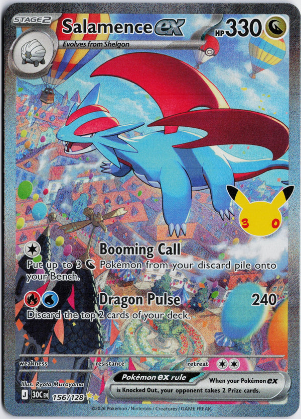Carta Pokémon Salamence ex · 30th Celebration #156/128 (NM) — pieza única en Moon's Collectibles México