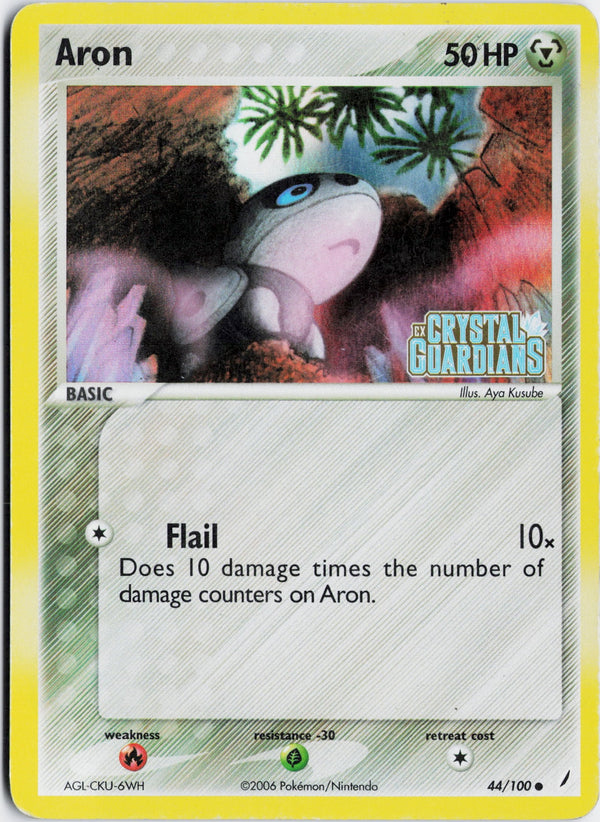 Carta Pokémon Aron · Crystal Guardians #44/100 (LP) — pieza única en Moon's Collectibles México
