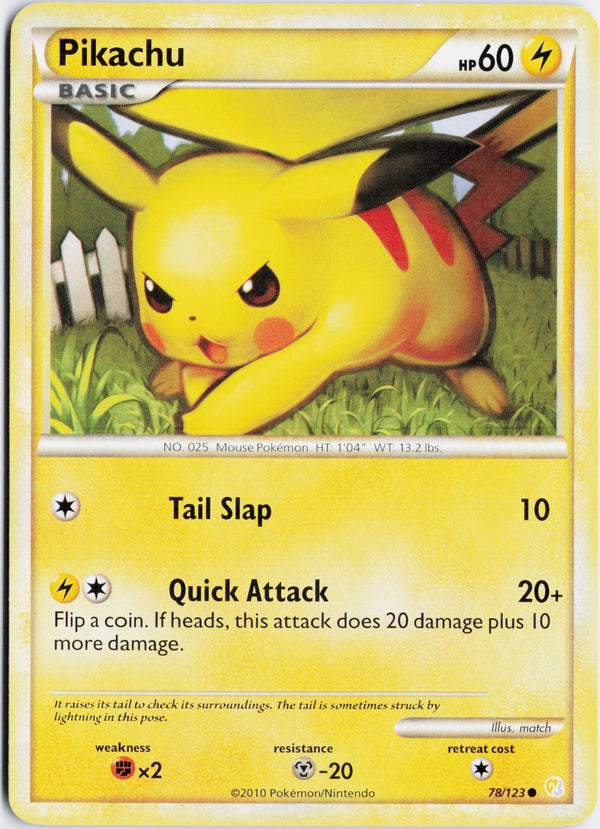 Carta Pokémon Pikachu · HeartGold & SoulSilver #78/123 (NM) — pieza única en Moon's Collectibles México