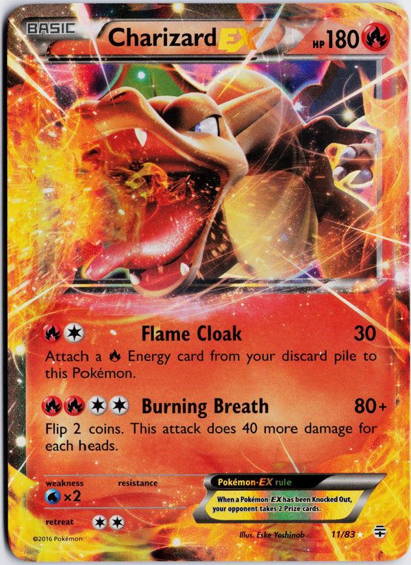 Carta Pokémon Charizard-EX · Generations #11/83 (NM) — pieza única en Moon's Collectibles México