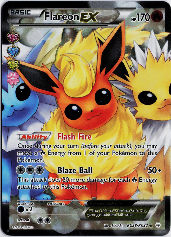 Carta Pokémon Flareon-EX · Generations #RC28/RC32 (NM) — pieza única en Moon's Collectibles México