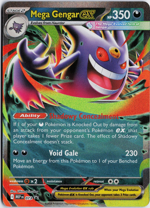 Carta Pokémon Mega Gengar ex · Mega Evolution Black Star Promos #073 (NM) — pieza única en Moon's Collectibles México