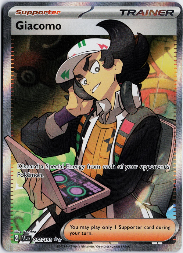 Carta Pokémon Giacomo · Paldea Evolved #252/193 (NM) — pieza única en Moon's Collectibles México