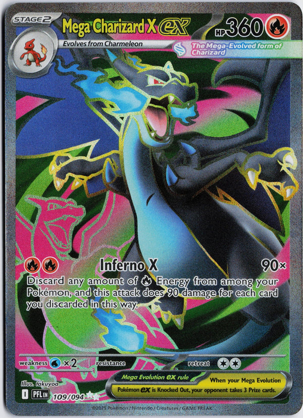 Carta Pokémon Mega Charizard X ex · Phantasmal Flames #109/094 (NM) — pieza única en Moon's Collectibles México