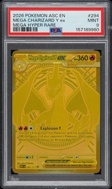 Carta Pokémon Mega Charizard Y ex · Ascended Heroes #294/217 (PSA 9) — pieza única en Moon's Collectibles México