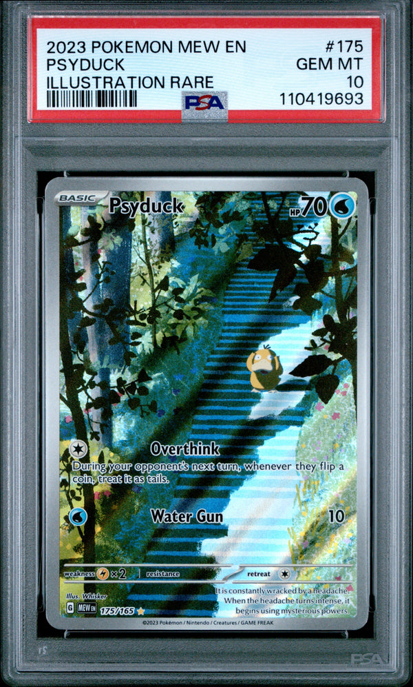 Carta Pokémon Psyduck · 151 #175/165 (PSA 10) — pieza única en Moon's Collectibles México
