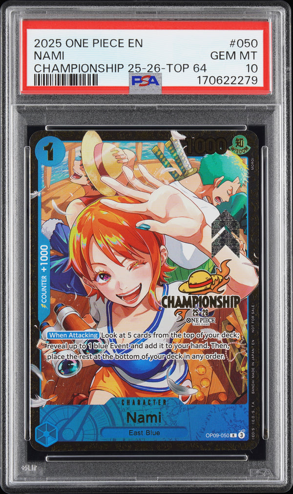 Carta Pokémon Nami · One Piece Promotional Cards #050 (PSA 10) — pieza única en Moon's Collectibles México