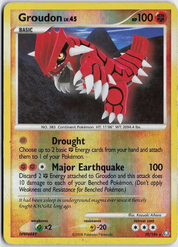 Carta Pokémon Groudon · Legends Awakened #29/146 (HP) — pieza única en Moon's Collectibles México