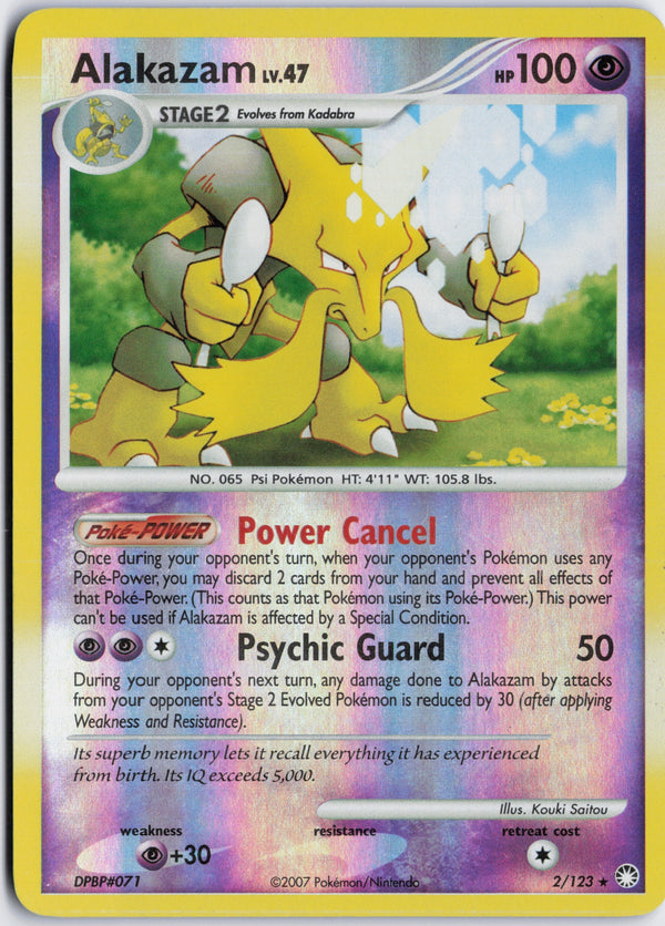 Carta Pokémon Alakazam · Mysterious Treasures #2/123 (NM) — pieza única en Moon's Collectibles México