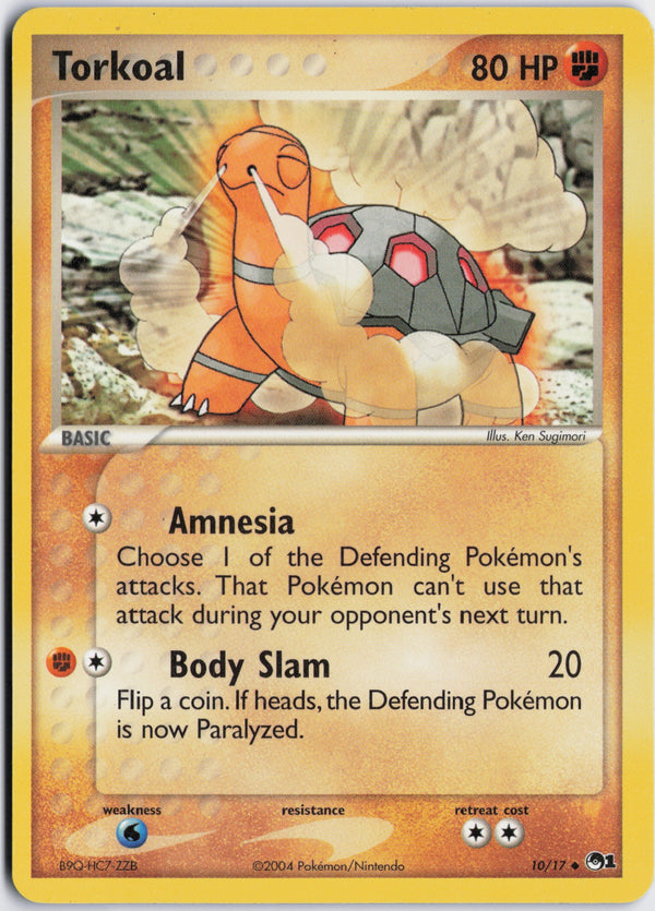 Carta Pokémon Torkoal · POP Series 1 #10/17 (NM) — pieza única en Moon's Collectibles México