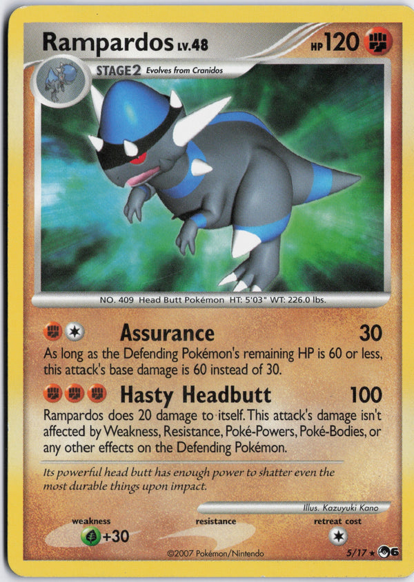 Carta Pokémon Rampardos · POP Series 6 #5/17 (LP) — pieza única en Moon's Collectibles México