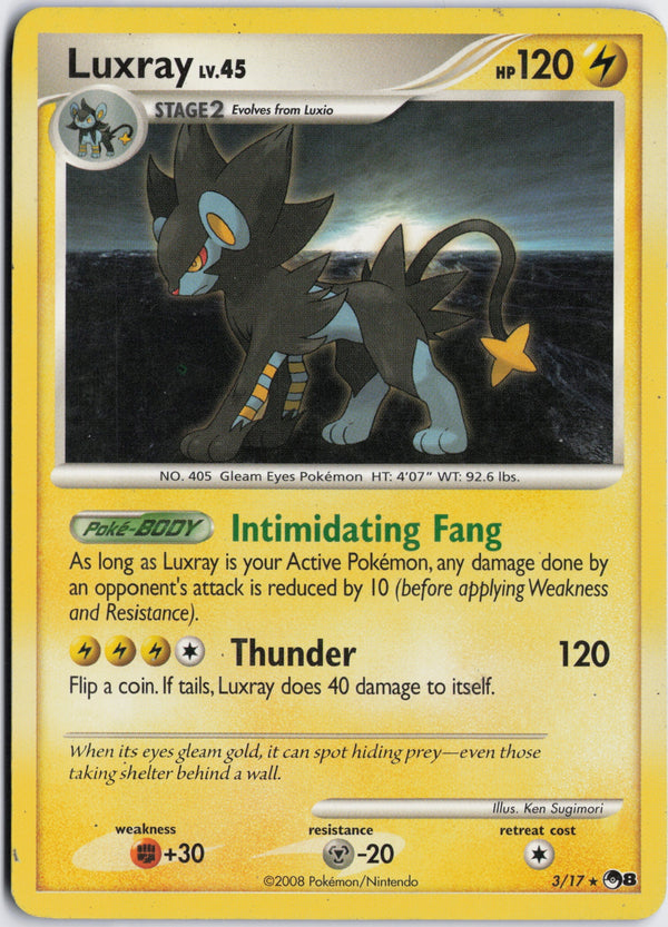 Carta Pokémon Luxray · POP Series 8 #3/17 (NM) — pieza única en Moon's Collectibles México