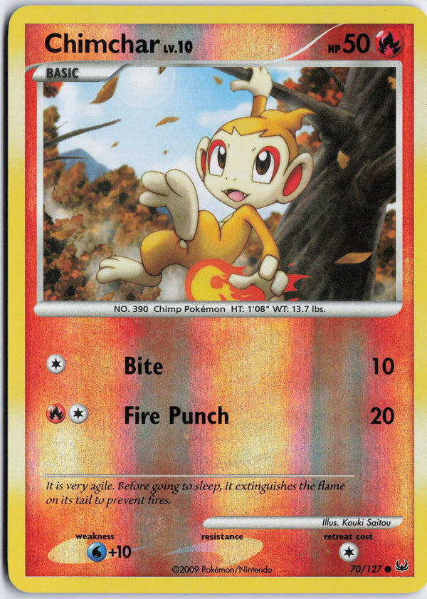 Carta Pokémon Chimchar · Platinum #70/127 (NM) — pieza única en Moon's Collectibles México