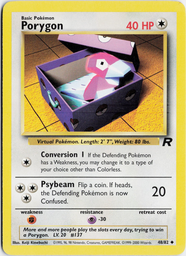 Carta Pokémon Porygon · Team Rocket #48/82 (NM) — pieza única en Moon's Collectibles México