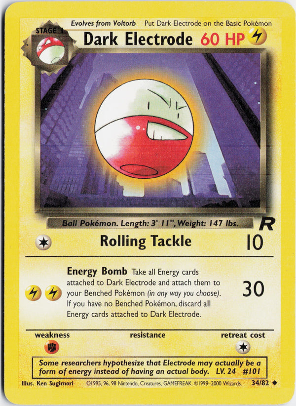 Carta Pokémon Dark Electrode · Team Rocket #34/82 (NM) — pieza única en Moon's Collectibles México