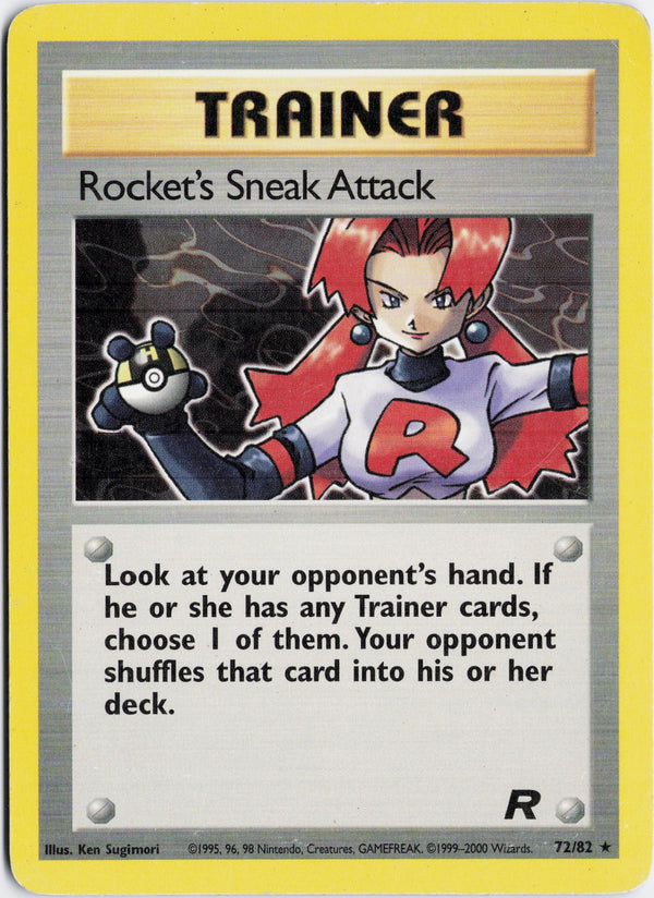 Carta Pokémon Rocket's Sneak Attack · Team Rocket #72/82 (MP) — pieza única en Moon's Collectibles México
