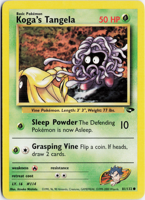 Carta Pokémon Koga's Tangela · Gym Challenge #81/132 (DMG) — pieza única en Moon's Collectibles México