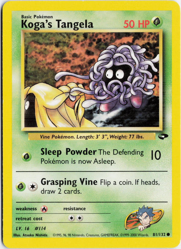 Carta Pokémon Koga's Tangela · Gym Challenge #81/132 (NM) — pieza única en Moon's Collectibles México