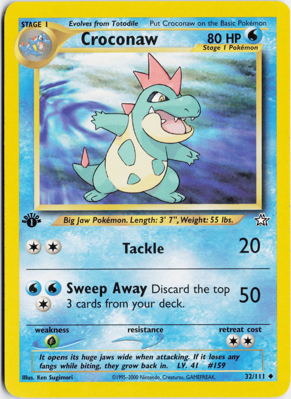 Carta Pokémon Croconaw · Neo Genesis #32/111 (NM) — pieza única en Moon's Collectibles México